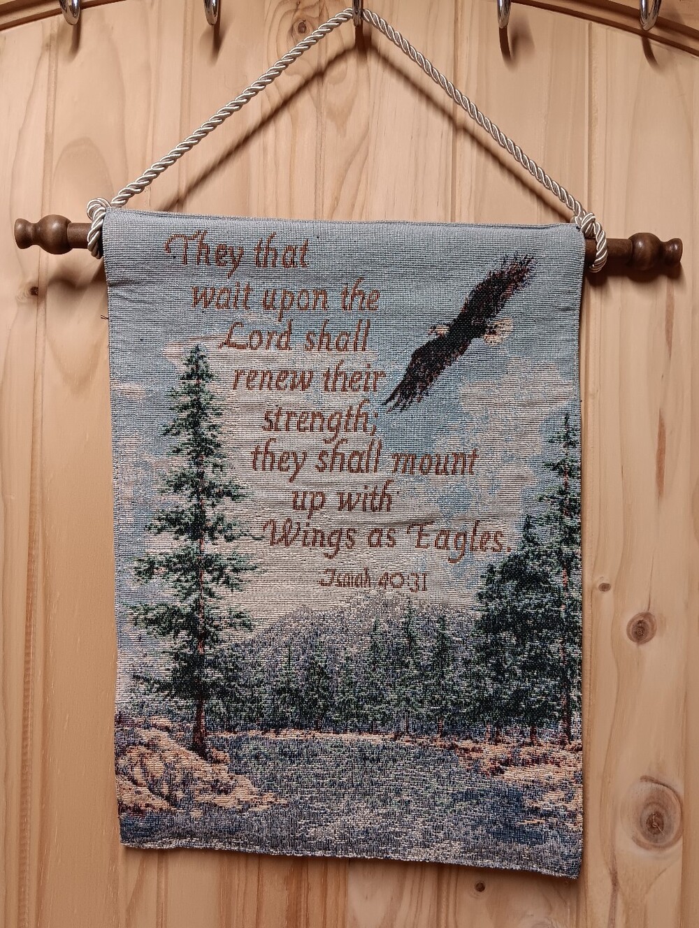 Inspirational Gift Co Inspirational Eagle Wall Hanging Tapestry Bible Verse EUC